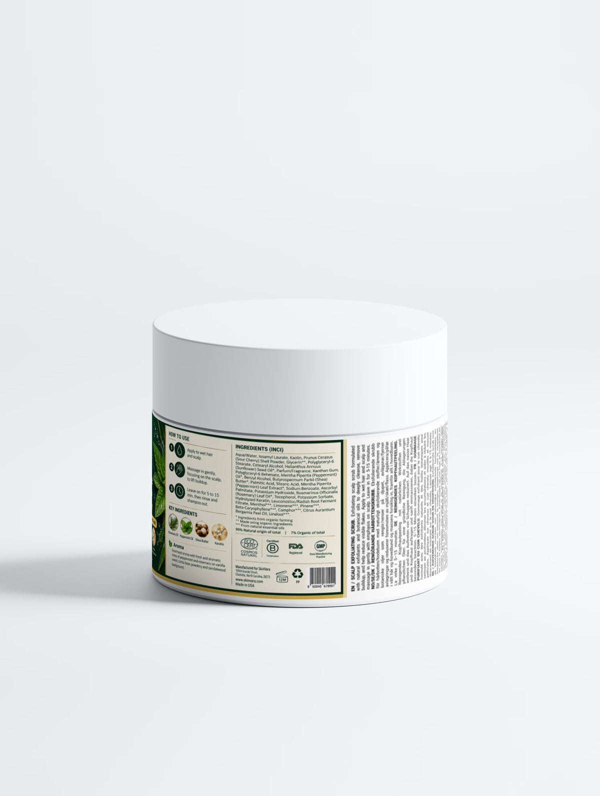 SkinVara Deep Cleanse Scalp Scrub – Rosemary & Mint – 170 ml / 5.75 fl